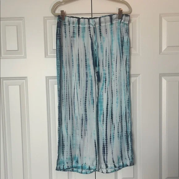 P.J. Salvage Blue and Aqua Tie-Dye Pants - Picture 2 of 6